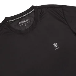 T-shirt nera sportiva da donna a manica corta GymRun