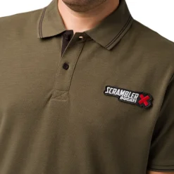 T-shirt polo da uomo verde militare Ducati Scrambler
