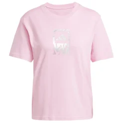 T-shirt rosa da Donna con logo frontale stampato adidas