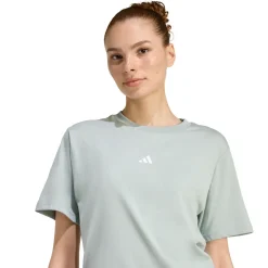 T-shirt sportiva da Donna verde acqua con logo adidas