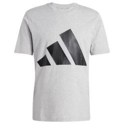 T-shirt sportiva da uomo grigia adidas con logo nero