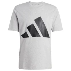 T-shirt sportiva da uomo grigia adidas con logo nero