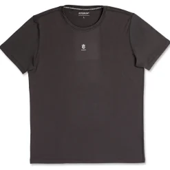 T-shirt sportiva da uomo nera in tessuto tecnico GymRun