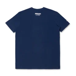 T-shirt Uomo blu con maxi logo frontale Ducati Corse