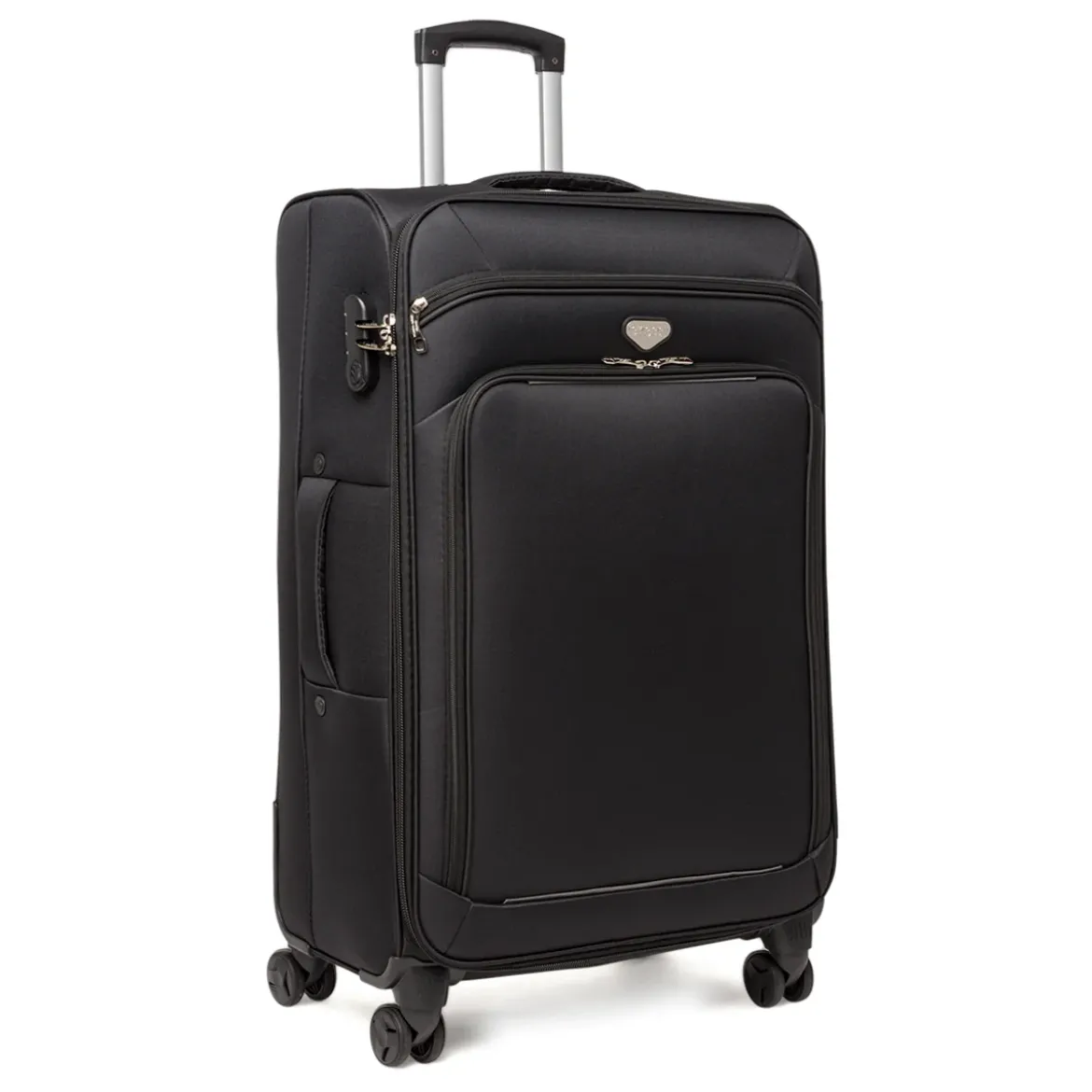 Valigia grande da stiva nera Romeo Gigli Milano con ruote spinner