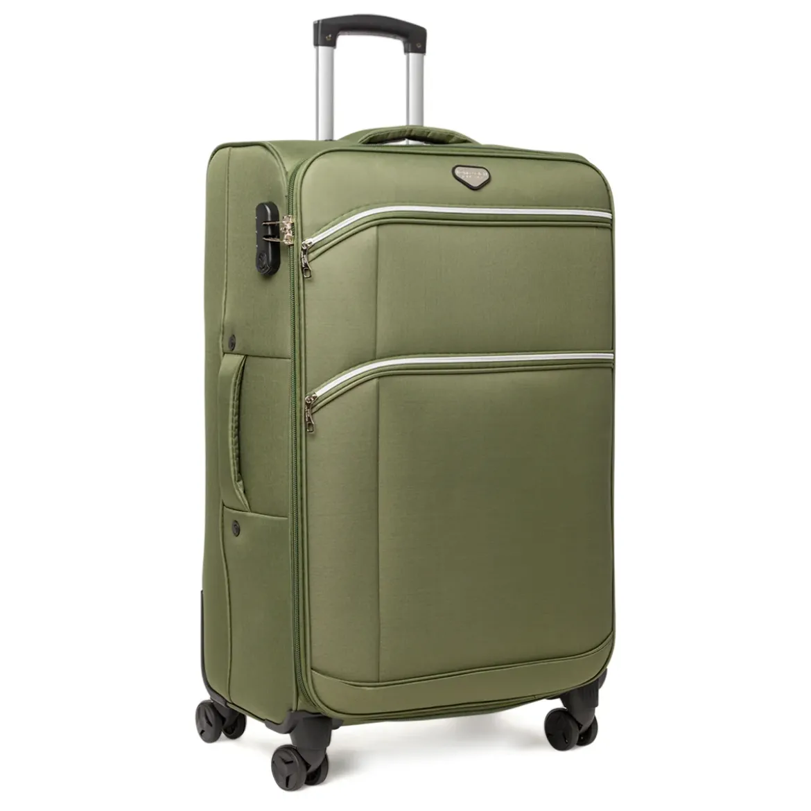 Valigia grande da stiva verde militare Romeo Gigli Milano in tessuto