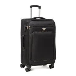 Valigia media trolley nera Romeo Gigli Milano in tessuto resistente