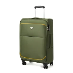 Valigia media verde militare in tessuto Romeo Gigli Milano