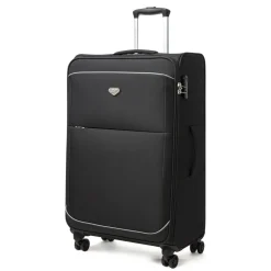 Valigia trolley nera da stiva in tessuto resistente Romeo Gigli Milano