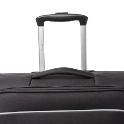 Valigia trolley nera da stiva in tessuto resistente Romeo Gigli Milano