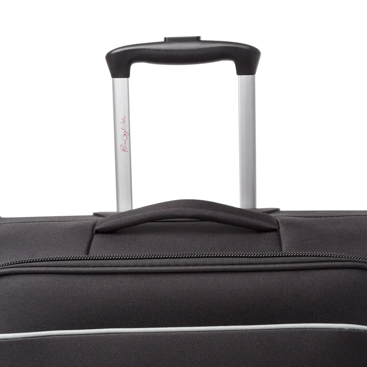 Valigia trolley nera da stiva in tessuto resistente Romeo Gigli Milano