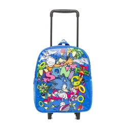 Zainetto trolley da Bambino blu con dettagli multicolore Sonic