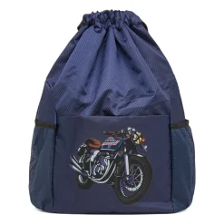 Zaino blu Uomo con stampa grafica moto e tasche a rete Carrera Jeans