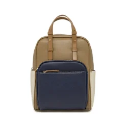 Zaino da donna taupe con tasca blu navy Lora Ferres