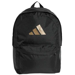 Zaino nero con logo oro e numerose tasche adidas