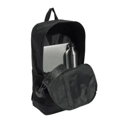 Zaino nero con tasca e logo frontale adidas