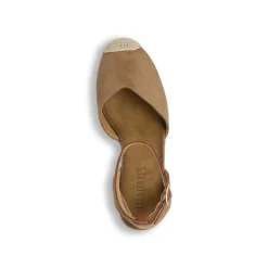 Zeppe Beige Donna effetto scamosciato con tacco 7,5 cm Lora Ferres