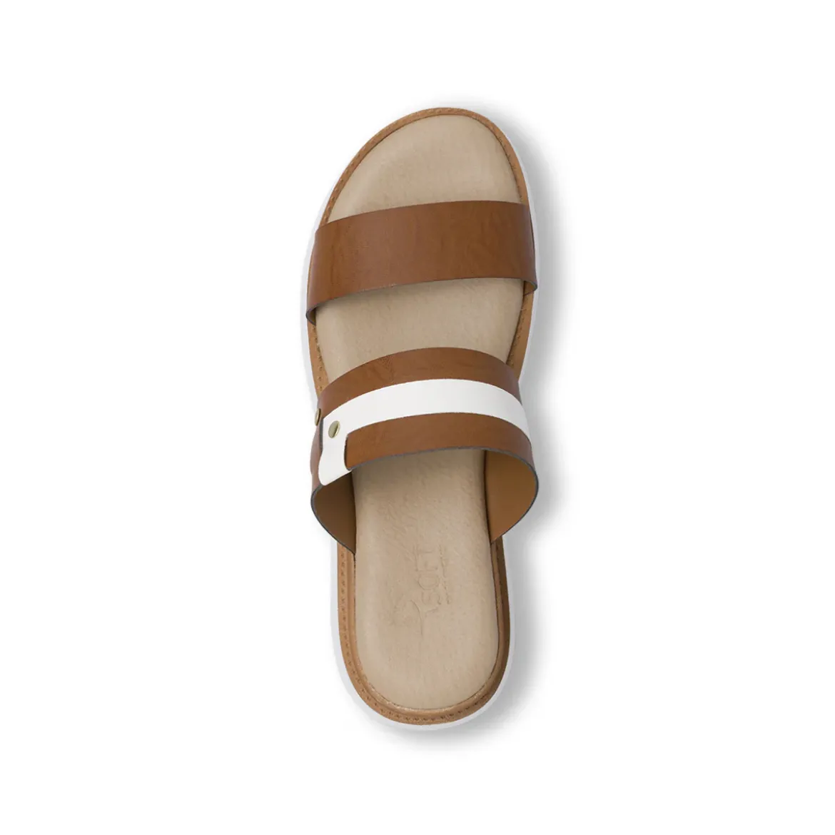 Zeppe comfort marroni da Donna bicolore con borchie P Soft
